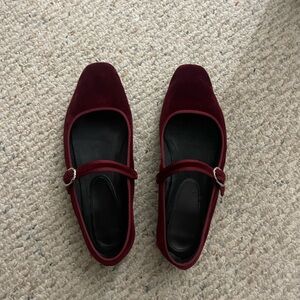 Zara Mary Jane ballet Velvet shoes size38